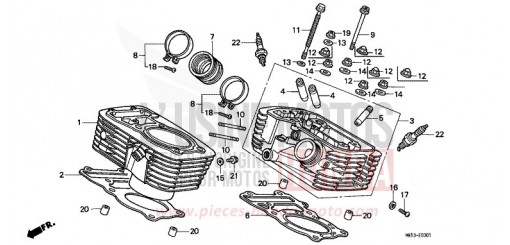 CYLINDER/CYLINDER HEAD (REAR) VT600CL de 1990